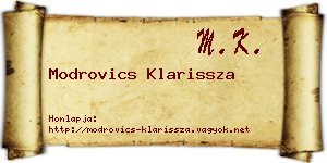 Modrovics Klarissza névjegykártya